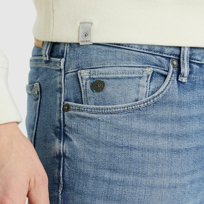 Heren Jeans CTR390-FBW Cast Iron MID BLUE DENIM