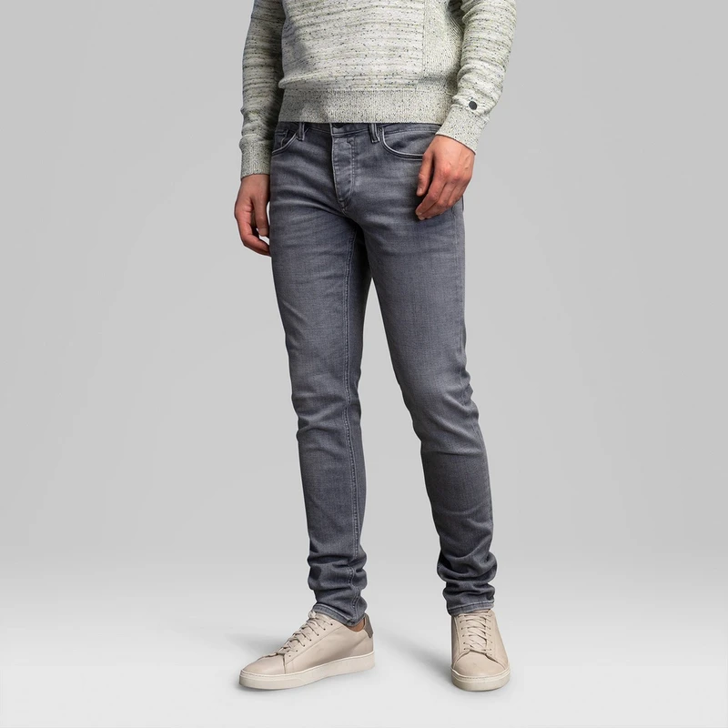 Heren Jeans RISER SLIM Light grey wash Cast Iron GREY DENIM