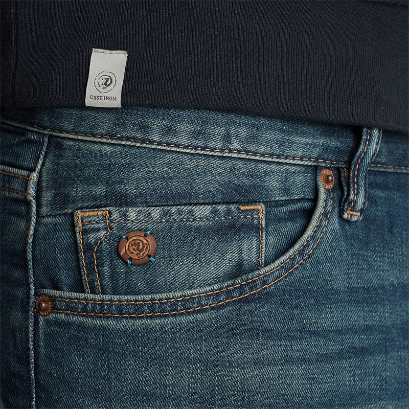 Heren Jeans RISER SLIM Cast Iron ZWART