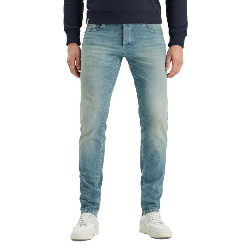 Heren Jeans SHIFTBACK TAPERED FADED GREEN TONE Cast Iron MID BLUE DENIM
