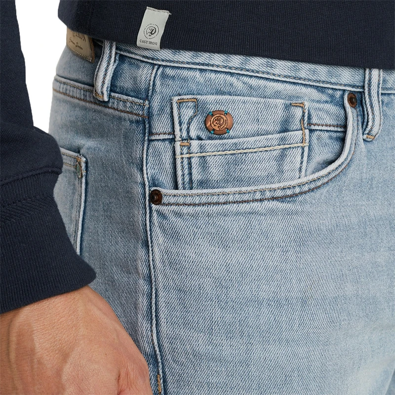 Heren Jeans VALVER REGULAR URBAN OUTCAST INDIG Cast Iron LIGHT BLUE DENIM