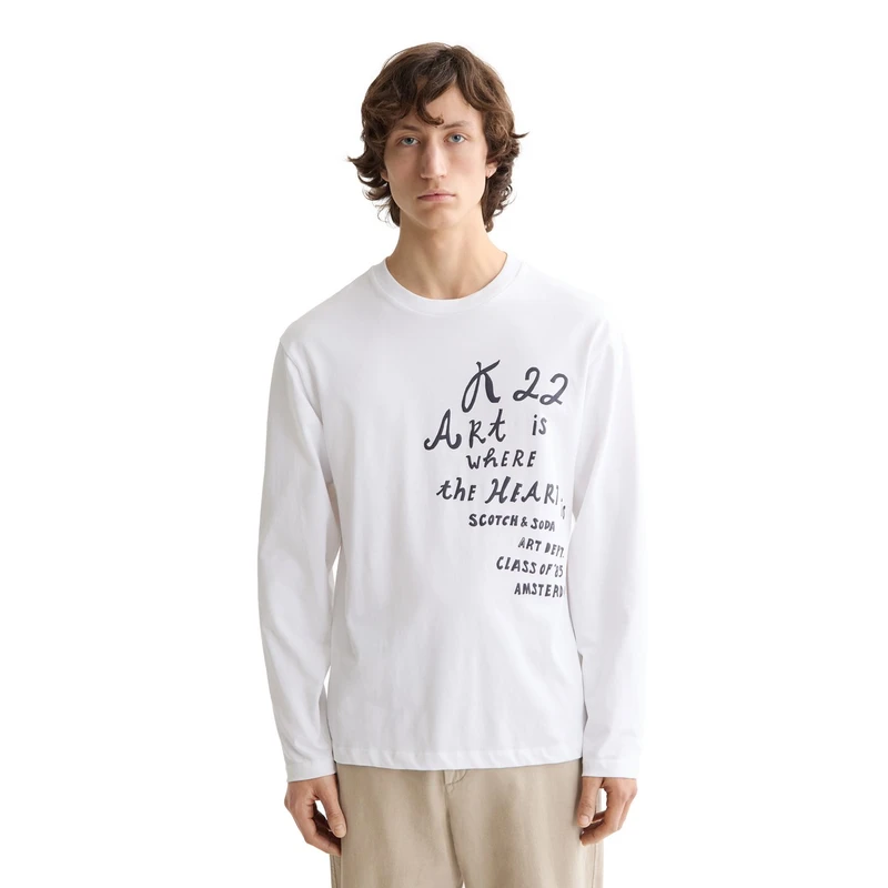 Heren Longsleeve 181704.101 Scotch & Soda Wit