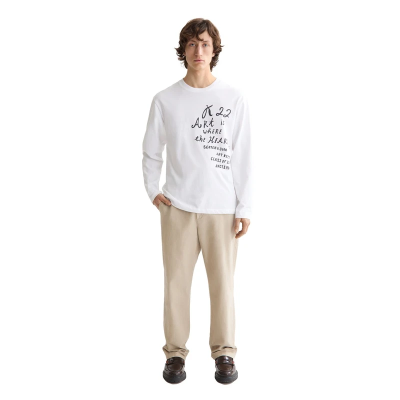 Heren Longsleeve 181704.101 Scotch & Soda Wit