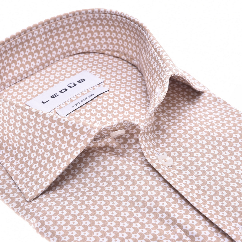 Heren Overhemd 0142800 Ledub BEIGE