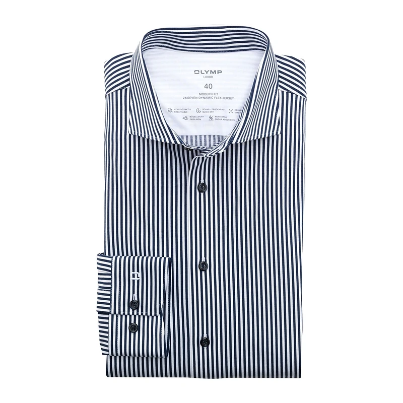 Heren Overhemd 123284 Olymp BLAUW MELE