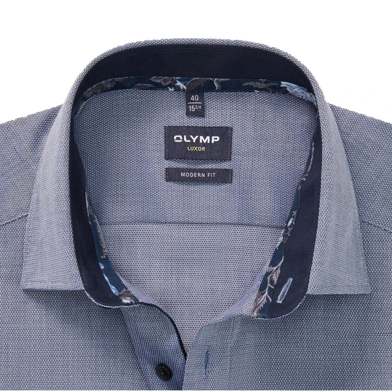 Heren Overhemd 124084 Olymp BLAUW MELE