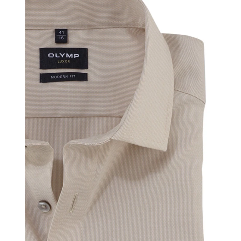 Heren Overhemd 124174 Olymp TAUPE