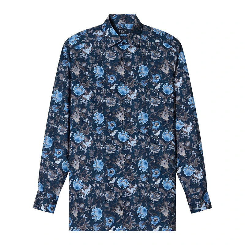 Heren Overhemd 124884 Olymp BLAUW MELE