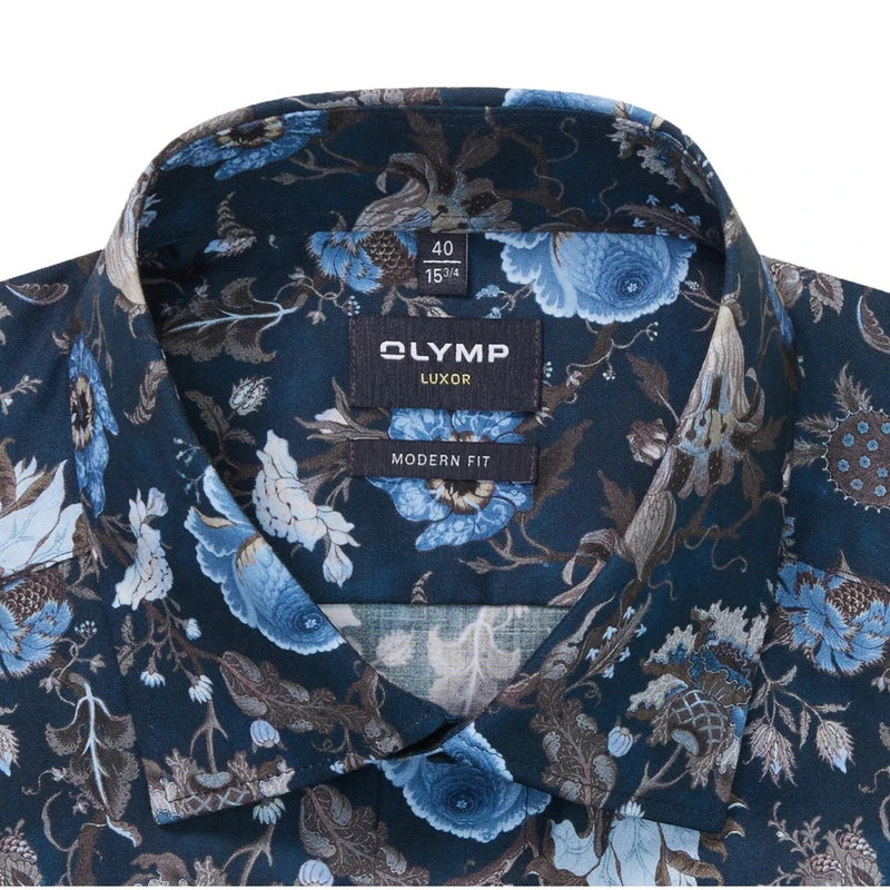 Heren Overhemd 124884 Olymp BLAUW MELE