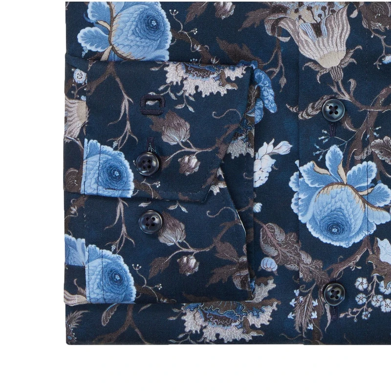 Heren Overhemd 124884 Olymp BLAUW MELE