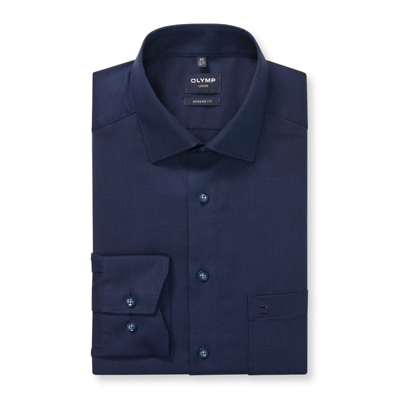 Heren Overhemd 126084 Olymp BLAUW MELE