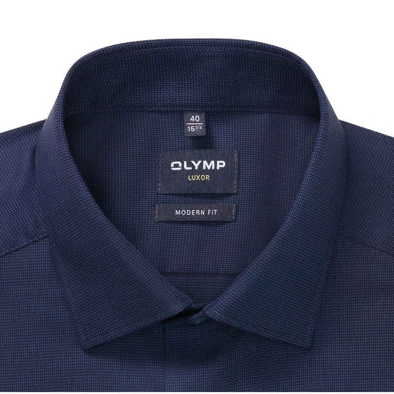 Heren Overhemd 126084 Olymp BLAUW MELE