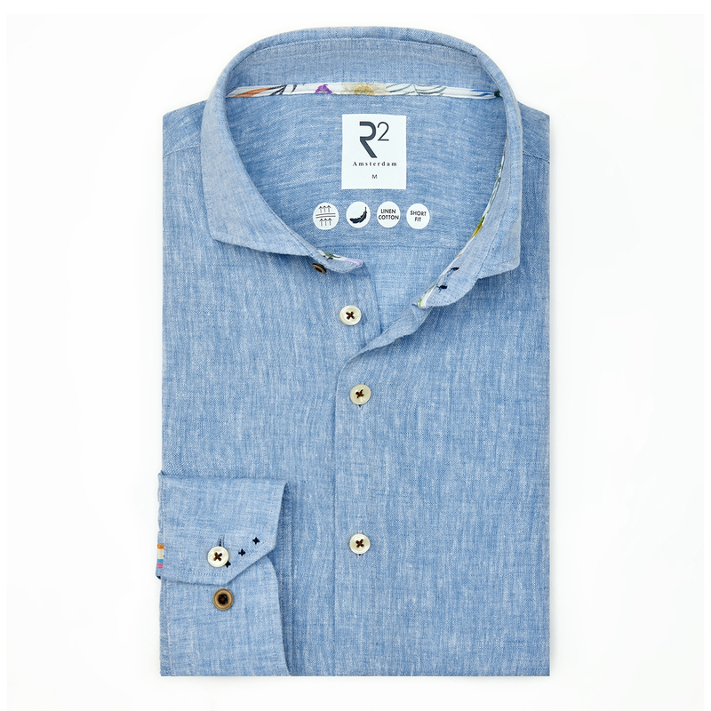 Heren Overhemd 128.WSP.012 R2 INDIGO BLUE