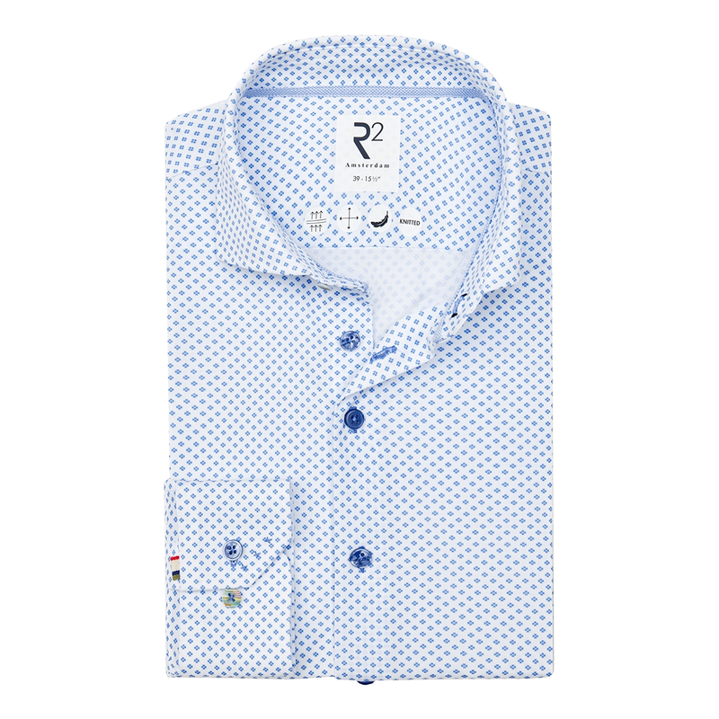 Heren Overhemd 128.WSP.XLS.045 R2 MIDDEN BLAUW