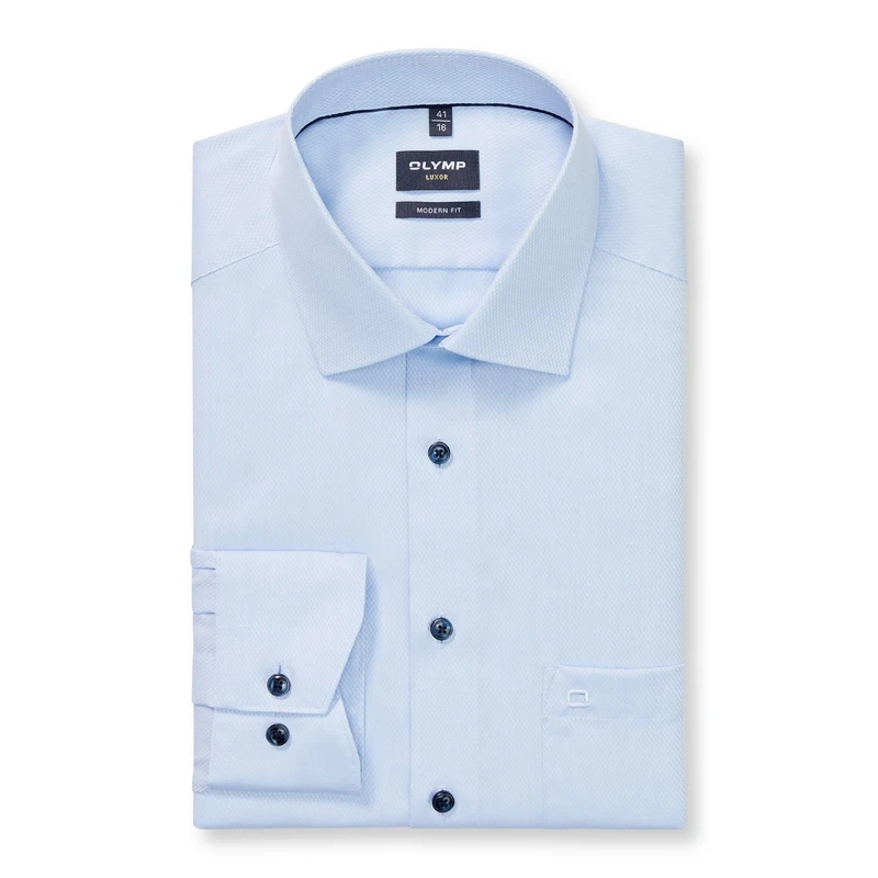 Heren Overhemd 128084 Olymp BLEU