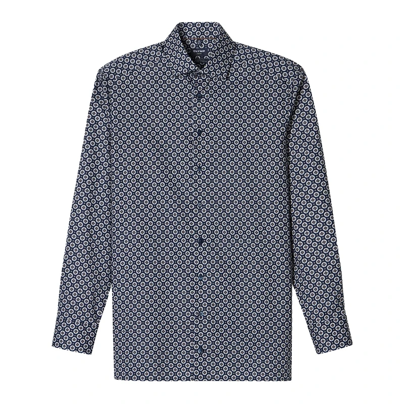 Heren Overhemd 131484 Olymp BLAUW MELE