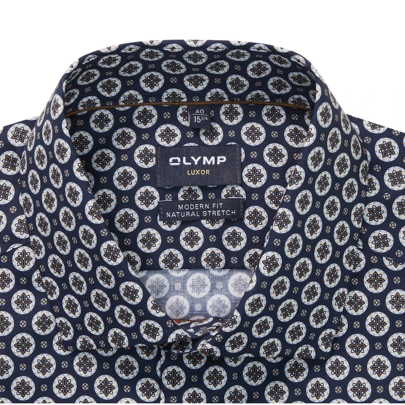 Heren Overhemd 131484 Olymp BLAUW MELE