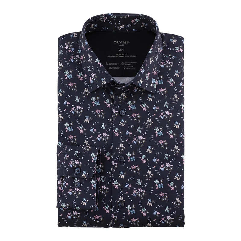 Heren Overhemd 133674 Olymp BLAUW MELE
