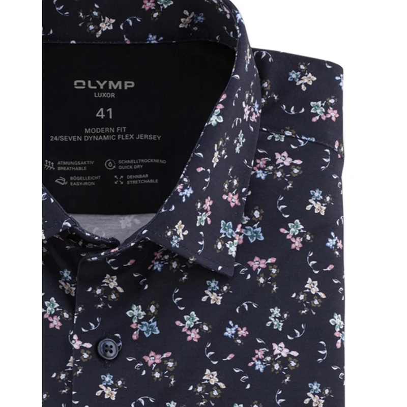 Heren Overhemd 133674 Olymp BLAUW MELE