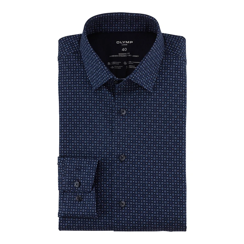 Heren Overhemd 134474 Olymp BLAUW MELE