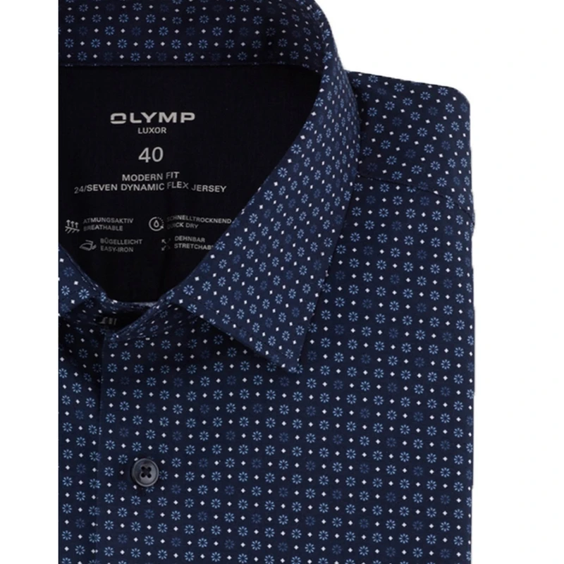 Heren Overhemd 134474 Olymp BLAUW MELE