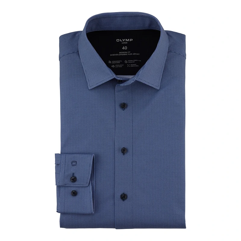 Heren Overhemd 134874 Olymp BLEU