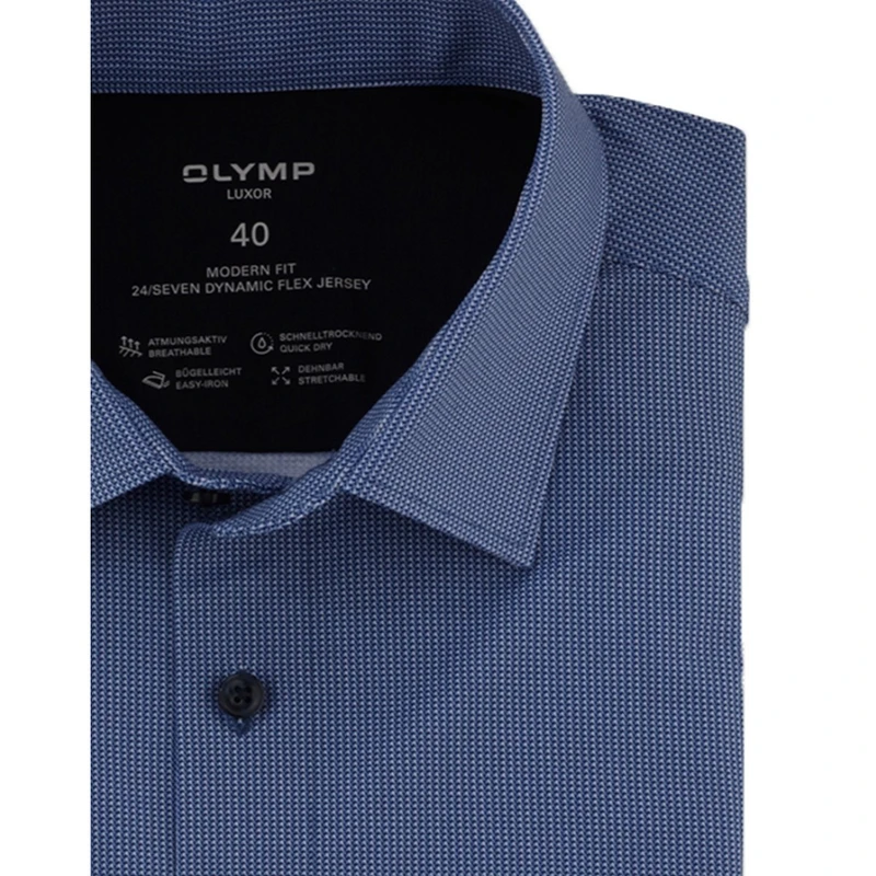 Heren Overhemd 134874 Olymp BLEU