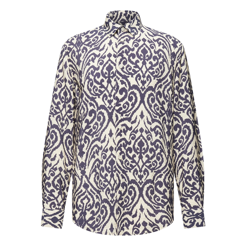 Heren Overhemd 152257.Ramis Drykorn BLAUW DESSIN