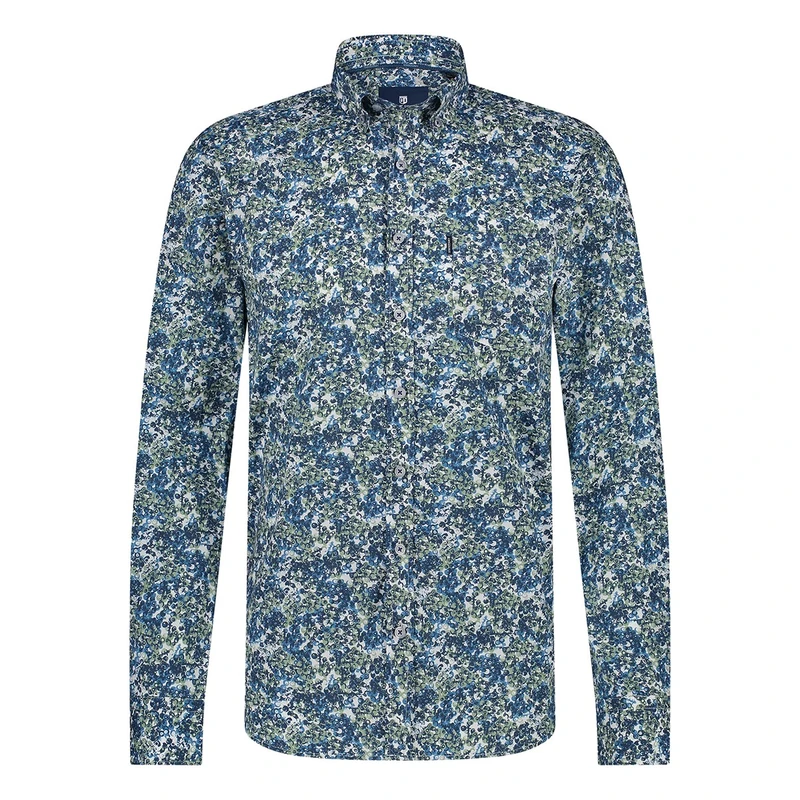 Heren Overhemd 21415019 State of Art BLAUW DESSIN