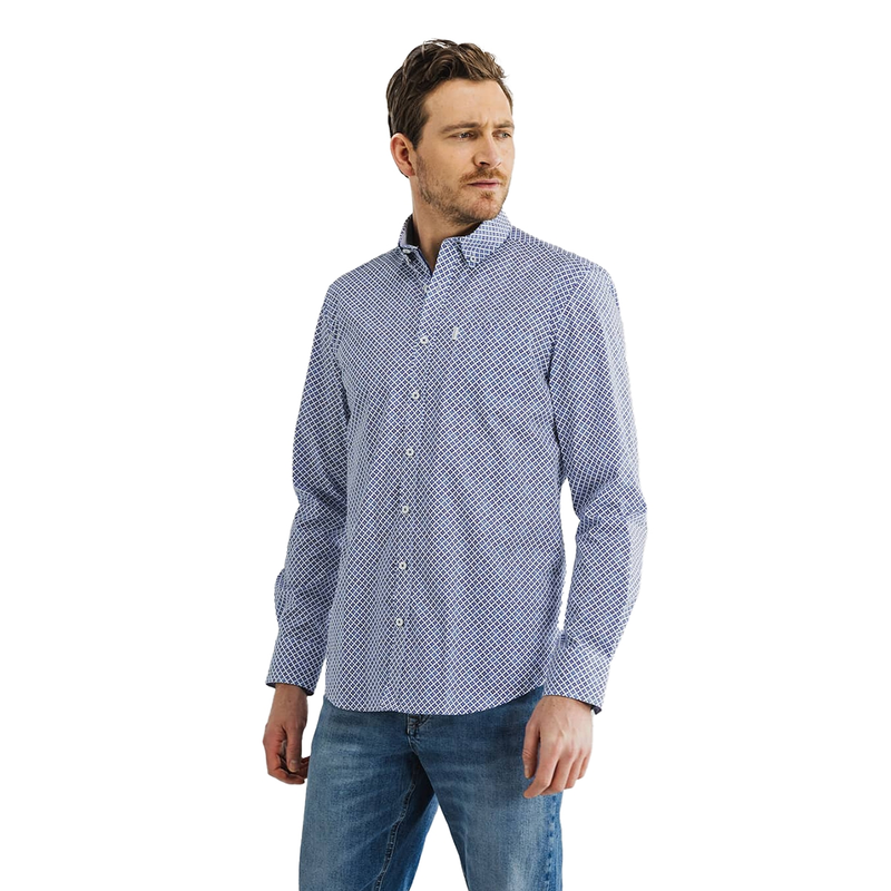 Heren Overhemd 21415236 State of Art BLAUW DESSIN