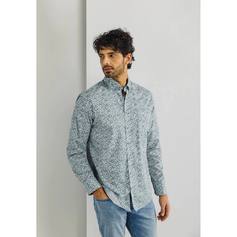Heren Overhemd 21415344 State of Art BLAUW DESSIN
