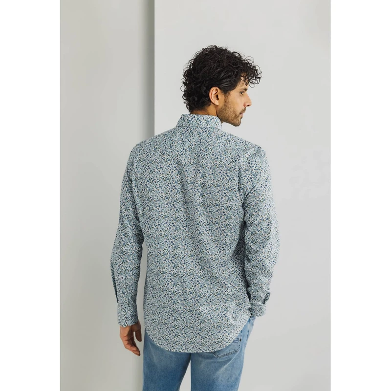 Heren Overhemd 21415344 State of Art BLAUW DESSIN