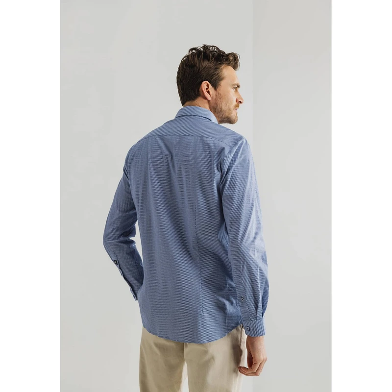 Heren Overhemd 21415380 State of Art BLAUW DESSIN