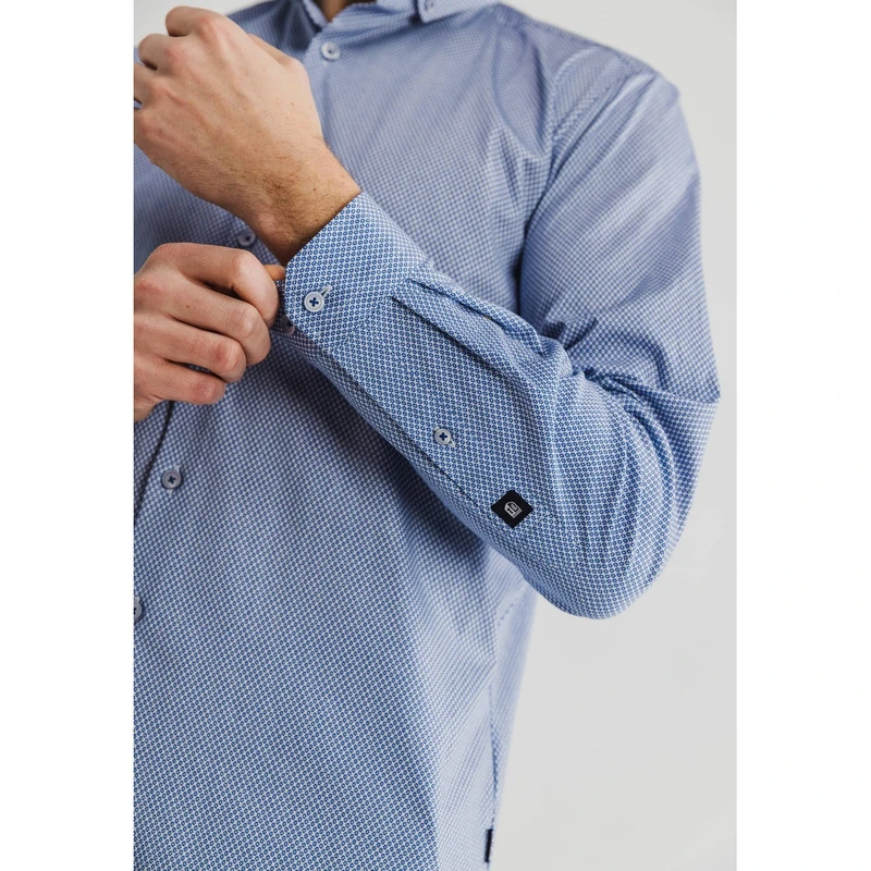 Heren Overhemd 21415380 State of Art BLAUW DESSIN