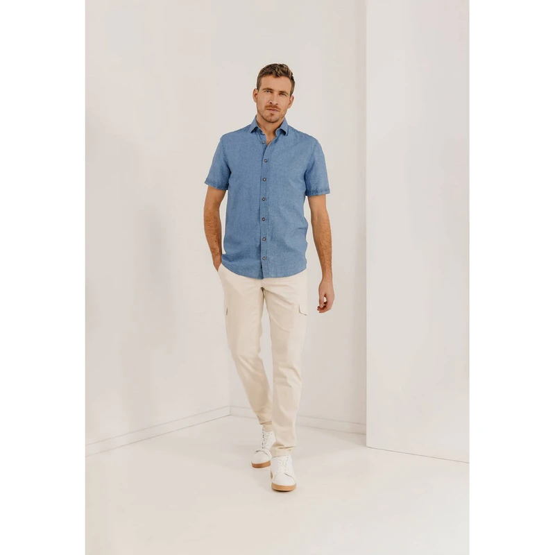 Heren Overhemd 26115339 State of Art MIDDEN BLAUW