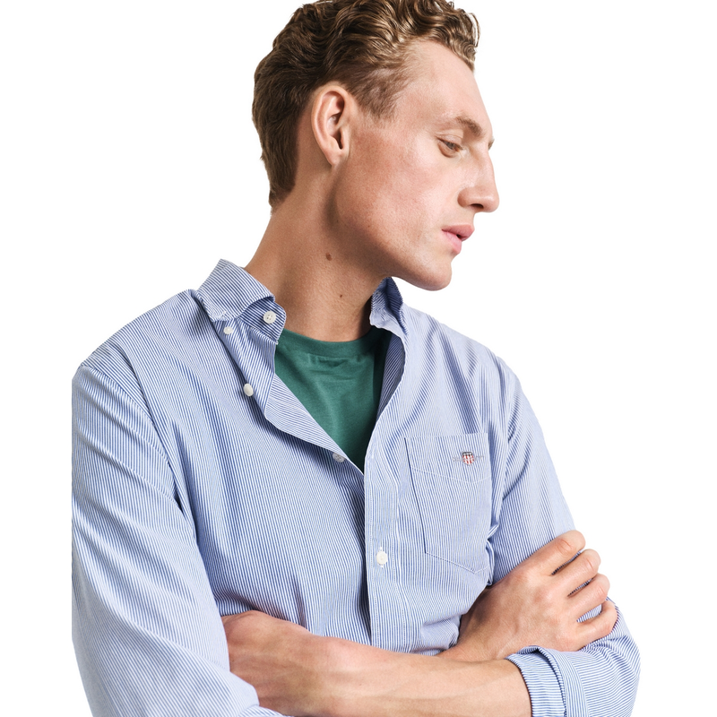 Heren Overhemd 3000140.436 Gant BLEU