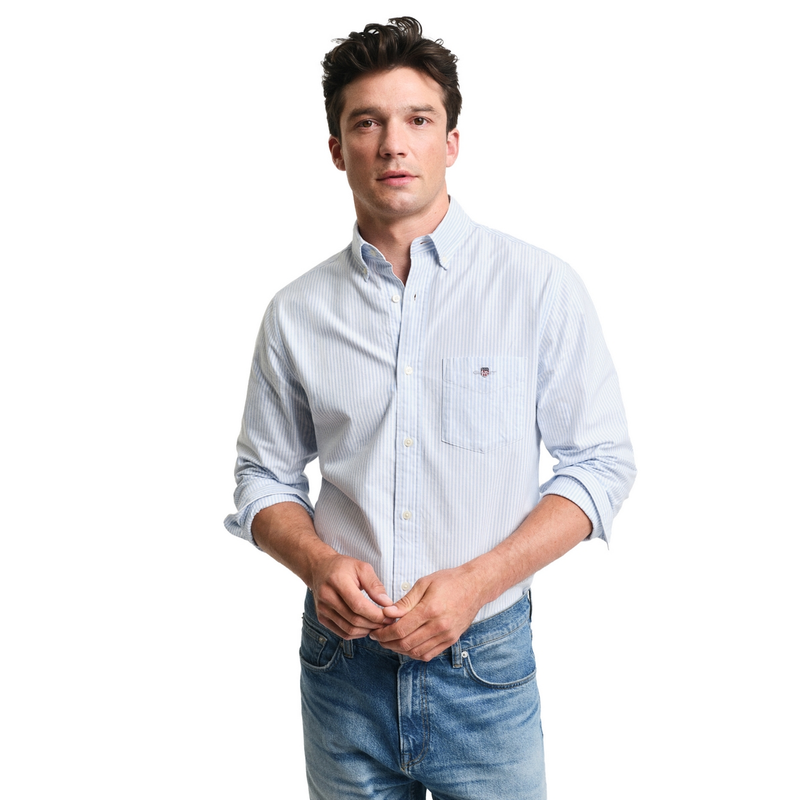 Heren Overhemd 3000230.455 Gant BLEU