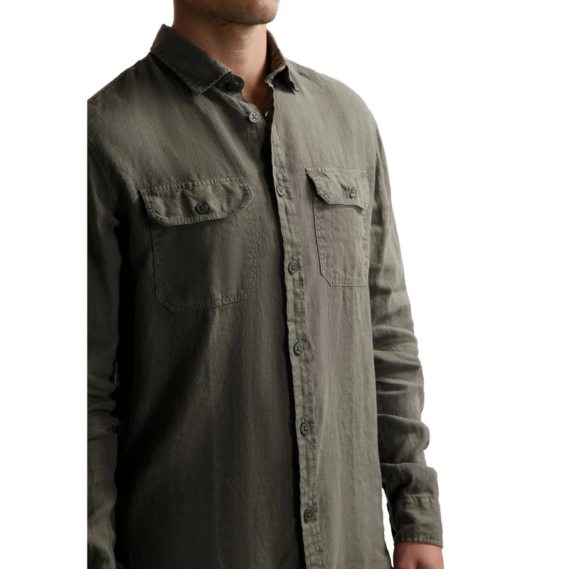 Heren Overhemd 303804 Samson Worker Dstrezzed MIDDEN GRIJS