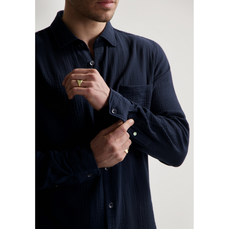 Heren Overhemd 303816 Axton Dstrezzed NAVY