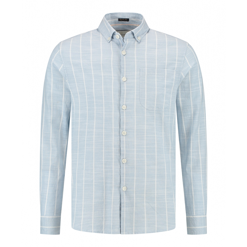 Heren Overhemd 303902 Kratos Dstrezzed BLAUW MELE