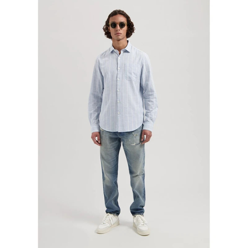 Heren Overhemd 303902 Kratos Dstrezzed BLAUW MELE