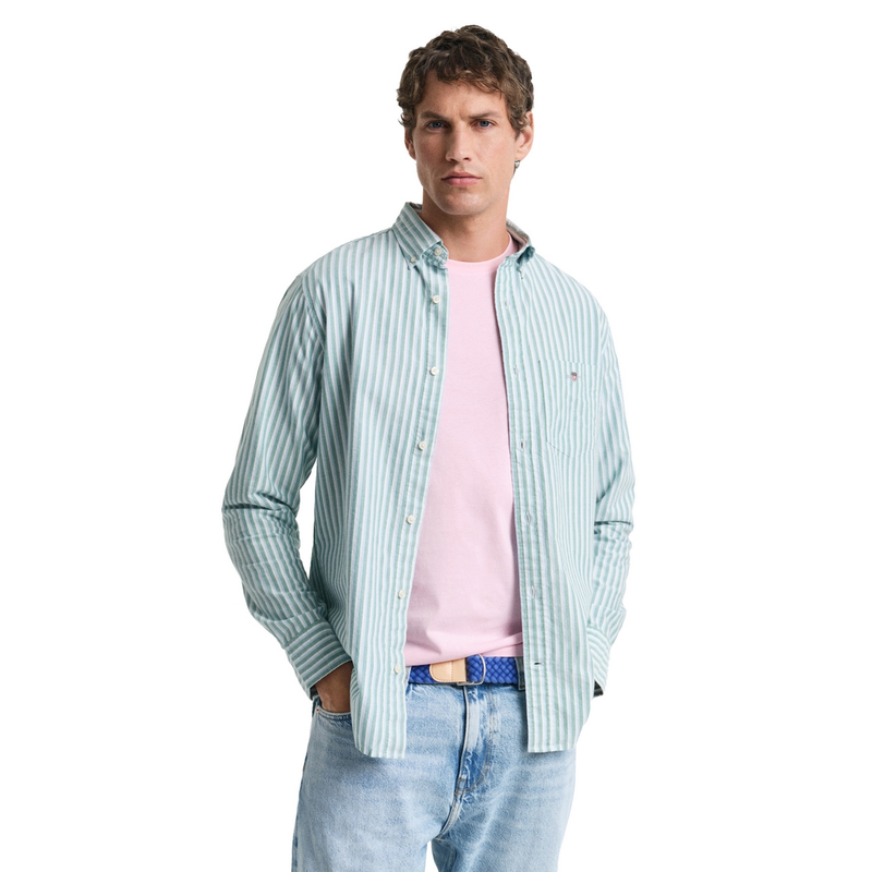 Heren Overhemd 3250028.322 Gant GROEN