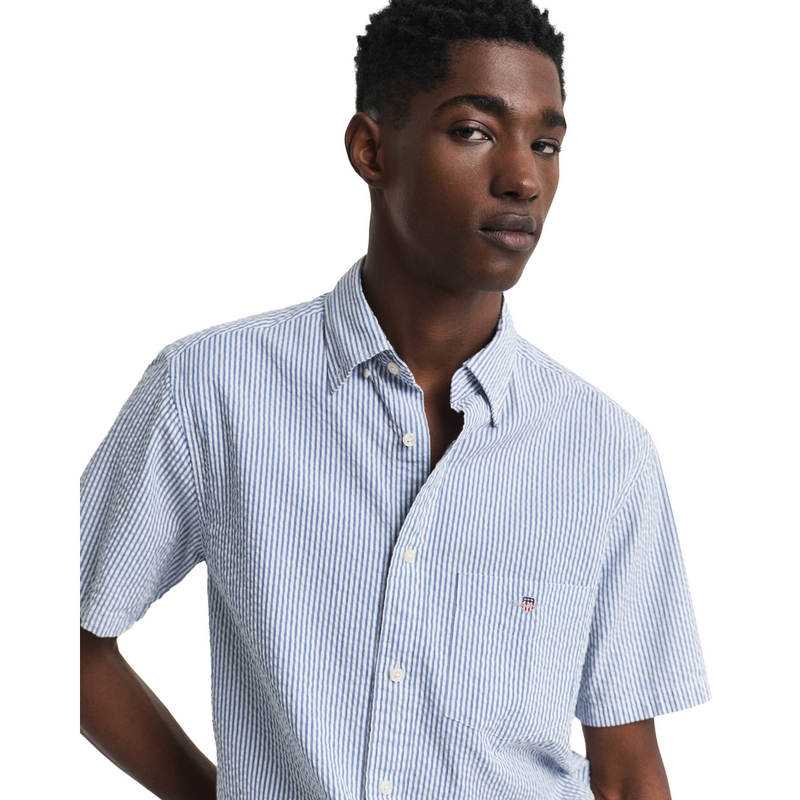 Heren Overhemd 3250050.407 Gant INDIGO BLUE