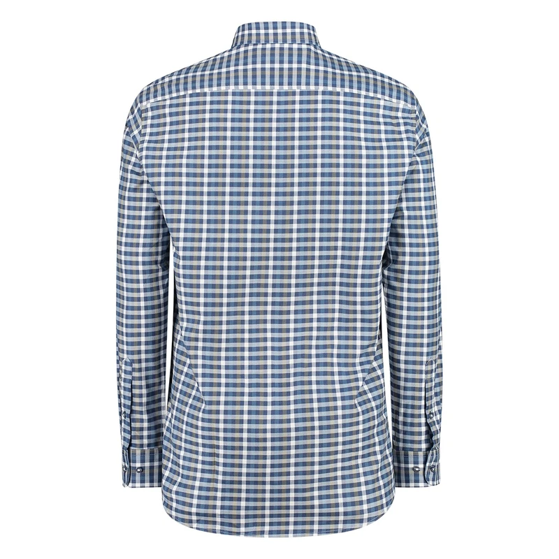 Heren Overhemd 327670-65 Brighton Blue BLAUW DESSIN