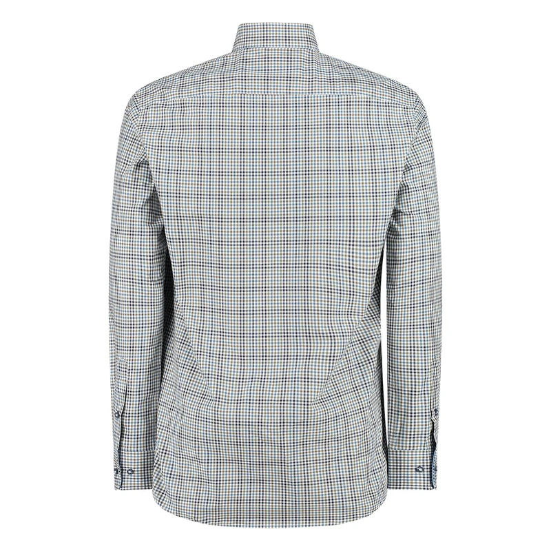 Heren Overhemd 327670-67 Brighton Blue GROEN DESSIN