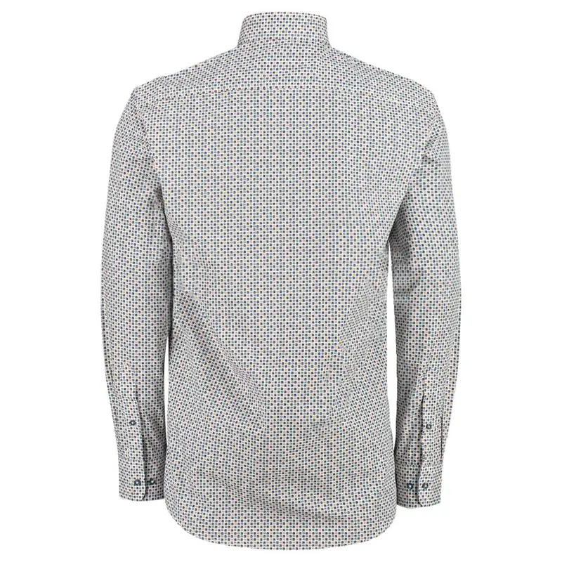Heren Overhemd 327670-728 Brighton Blue GROEN DESSIN