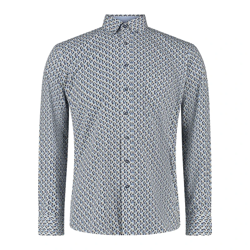 Heren Overhemd 41-6670 Brighton Blue BEIGE