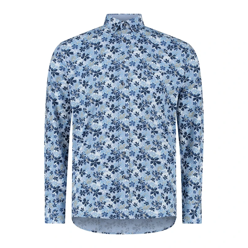 Heren Overhemd 41-6670 Brighton Blue BLEU