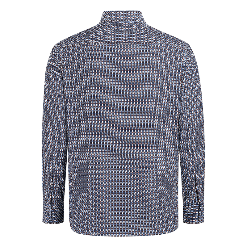 Heren Overhemd 427670-73.310 Brighton Blue ROOD DESSIN