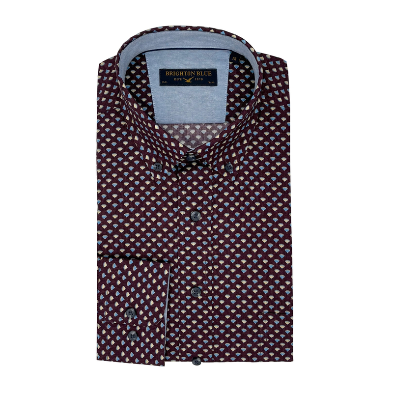 Heren Overhemd 427670-73.315 Brighton Blue WINE